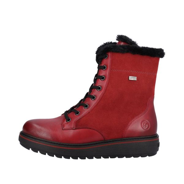 Remonte Suede Leather Women's Mid Height Boots | D0U76 Mid-height Boots - Red Combination | Free Delivery