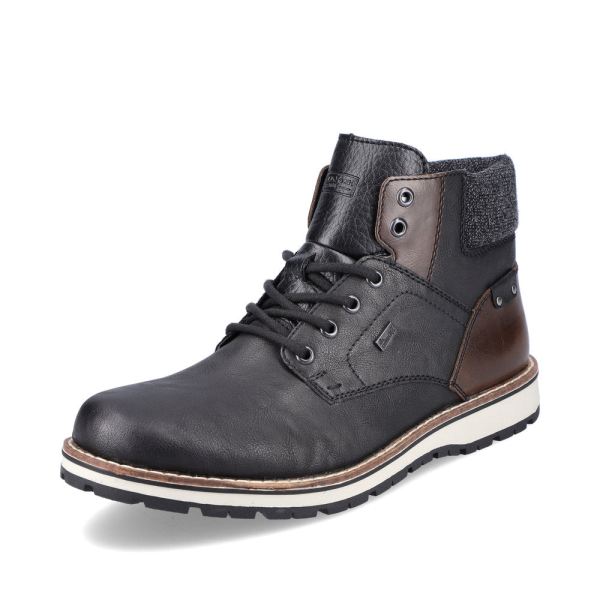 Rieker Synthetic leather Men's boots| 38434 Ankle Boots - Black Combination | Free Delivery