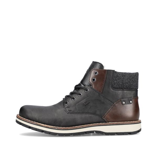 Rieker Synthetic leather Men's boots| 38434 Ankle Boots - Black Combination | Free Delivery