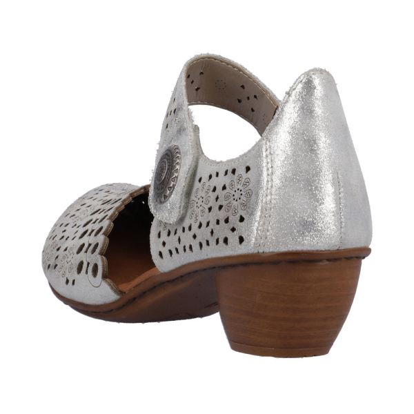 Rieker Women's shoes | Style 43753 Dress Open Shank - Silver\/Platinum | Free Delivery