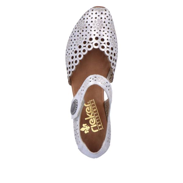 Rieker Women's shoes | Style 43753 Dress Open Shank - Silver\/Platinum | Free Delivery