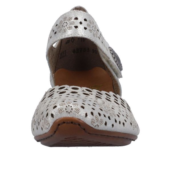 Rieker Women's shoes | Style 43753 Dress Open Shank - Silver\/Platinum | Free Delivery