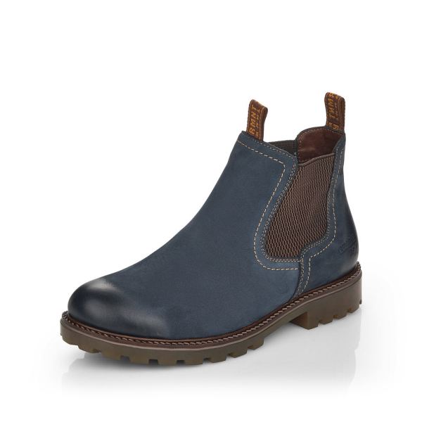 Remonte Suede Leather Women's mid height boots| D8472-45 Mid-height Boots - Blue Combination | Free Delivery