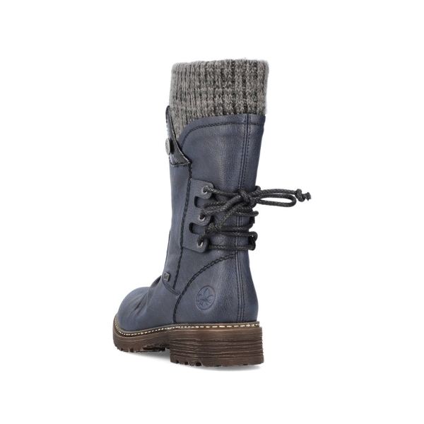 Rieker Synthetic leather Women's mid height boots| Z4750 Mid-height Boots - Blue | Free Delivery