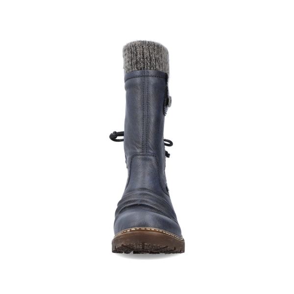 Rieker Synthetic leather Women's mid height boots| Z4750 Mid-height Boots - Blue | Free Delivery