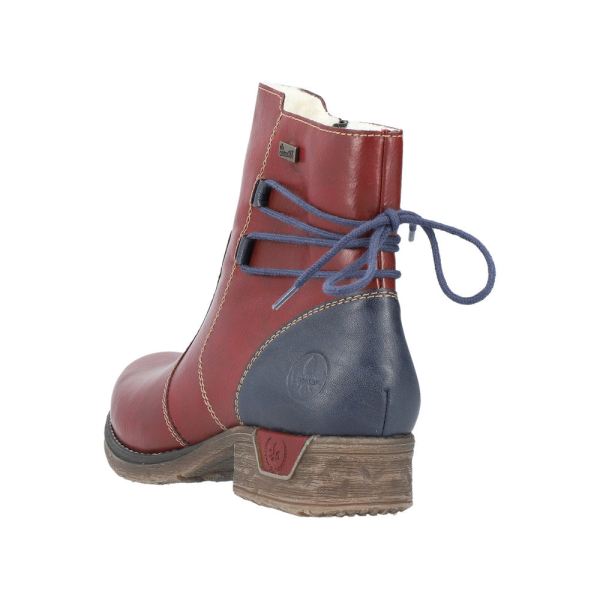 Rieker Synthetic Material Women's short boots| 79692 Ankle Boots - Red Combination | Free Delivery