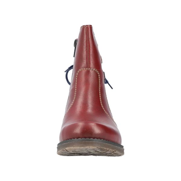 Rieker Synthetic Material Women's short boots| 79692 Ankle Boots - Red Combination | Free Delivery