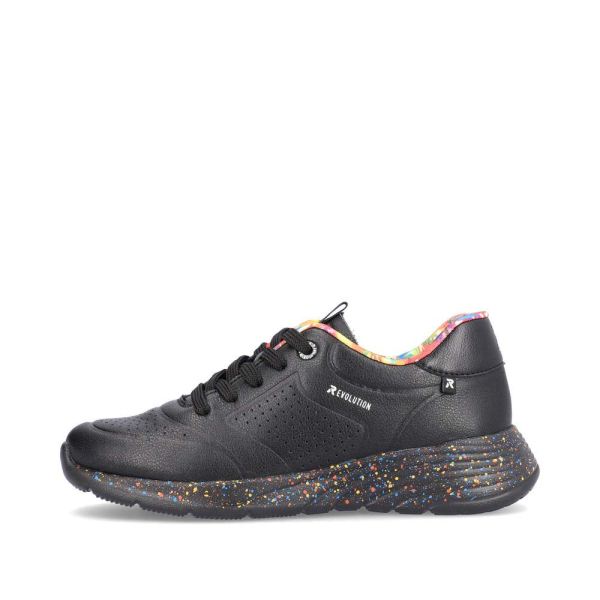 Rieker EVOLUTION Women's shoes | Style W0402 Athletic Lace-up - Black | Free Delivery
