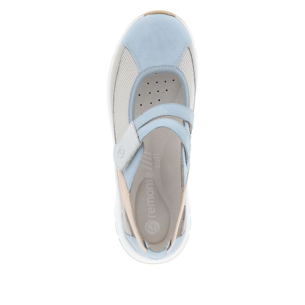 Remonte Women's shoes | Style D0G08 Casual Ballerina with Strap - Blue Combination | Free Delivery