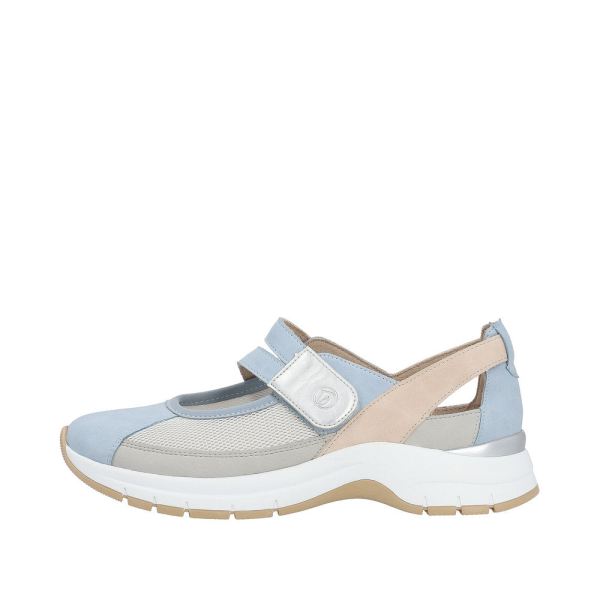 Remonte Women's shoes | Style D0G08 Casual Ballerina with Strap - Blue Combination | Free Delivery