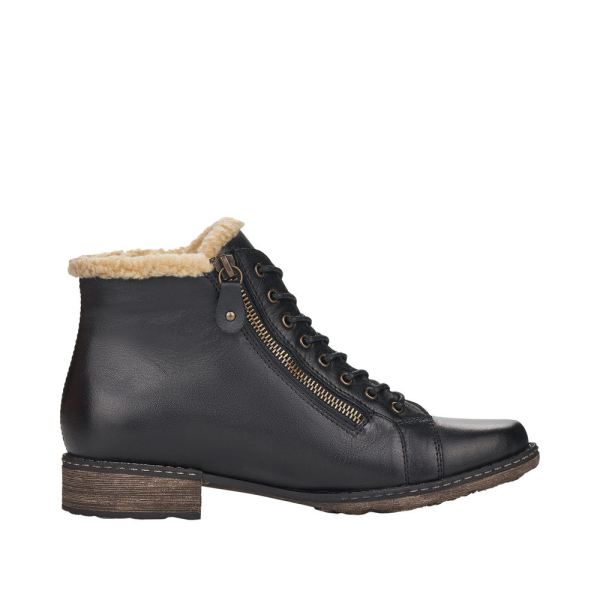 Remonte Leather Women's Mid Height Boots| D4372-01 Mid-height Boots - Black Combination | Free Delivery