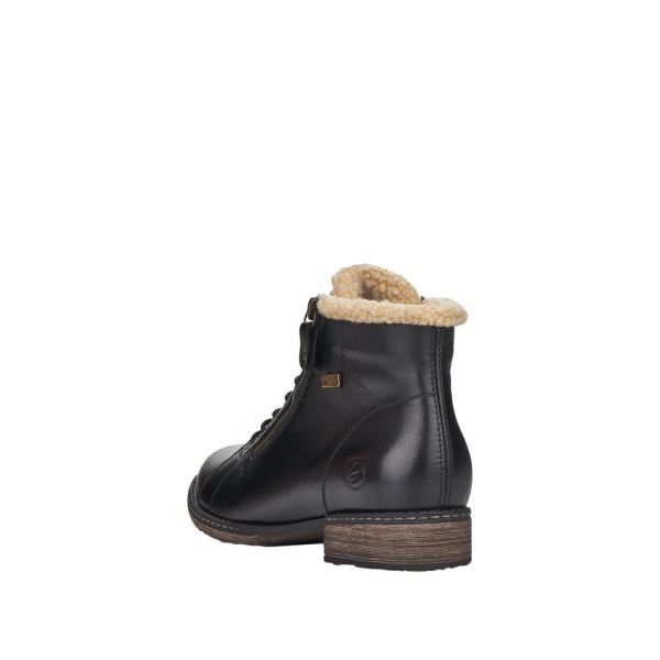 Remonte Leather Women's Mid Height Boots| D4372-01 Mid-height Boots - Black Combination | Free Delivery