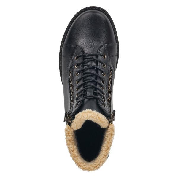 Remonte Leather Women's Mid Height Boots| D4372-01 Mid-height Boots - Black Combination | Free Delivery