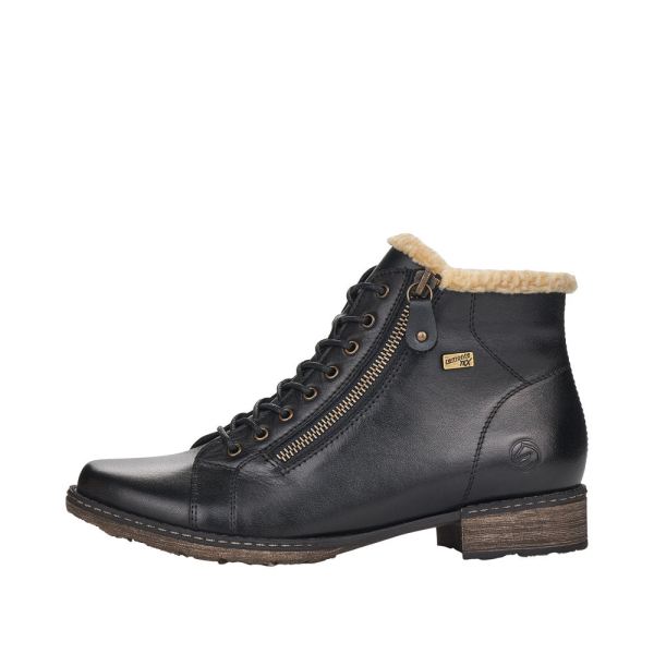 Remonte Leather Women's Mid Height Boots| D4372-01 Mid-height Boots - Black Combination | Free Delivery