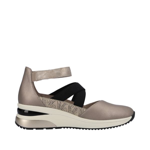 Remonte Women's shoes | Style D2411 Athletic Ballerina with Strap - Metallic | Free Delivery