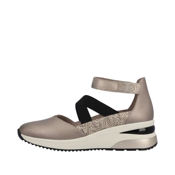 Remonte Women's shoes | Style D2411 Athletic Ballerina with Strap - Metallic | Free Delivery
