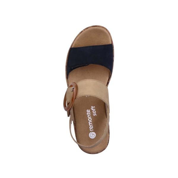 Remonte Women's sandals | Style R6853 Casual Sandal - Beige Combination | Free Delivery