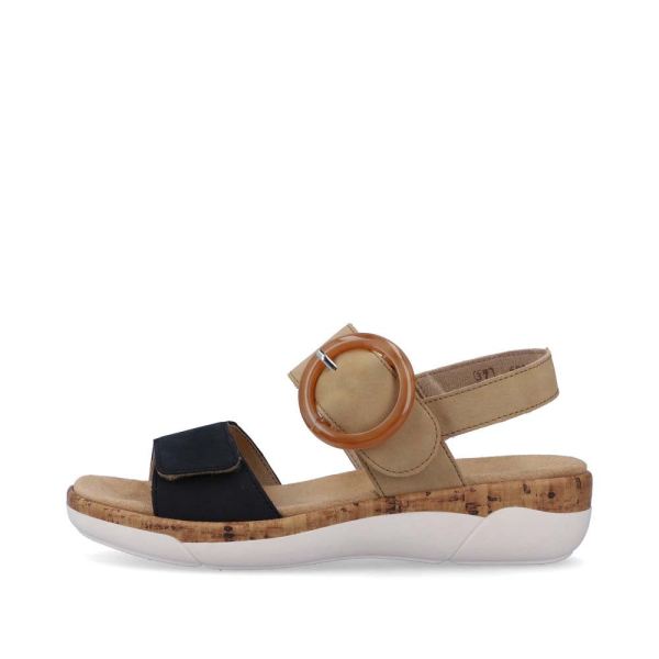 Remonte Women's sandals | Style R6853 Casual Sandal - Beige Combination | Free Delivery
