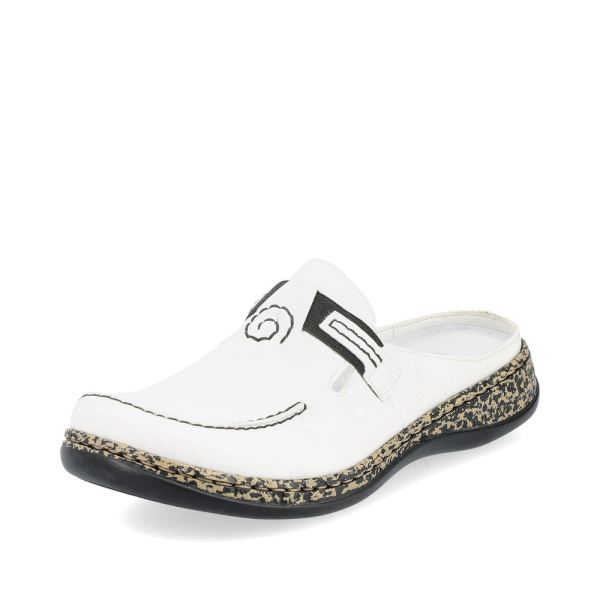 Rieker Women's shoes | Style 46393 Casual Clog - White | Free Delivery