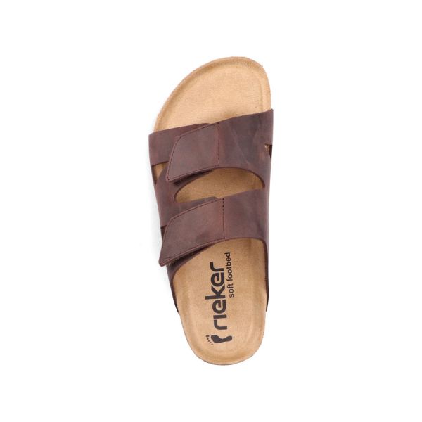 Rieker Men's sandals | Style 22150 Casual Mule - Brown | Free Delivery