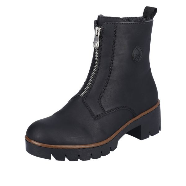 Rieker Synthetic Material Women's mid height boots| X5754 Mid-height Boots - Black | Free Delivery