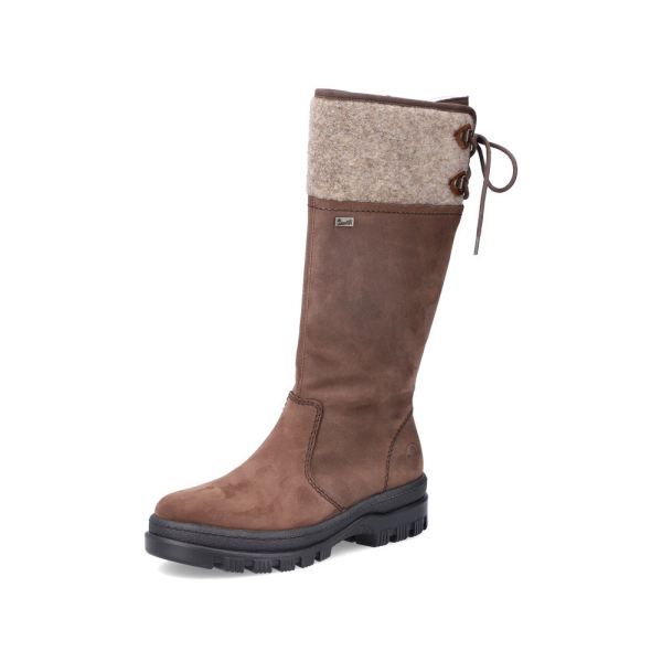 Rieker Suede leather Women's Tall Boots| X8263 Tall BootsFlip Grip - Brown | Free Delivery