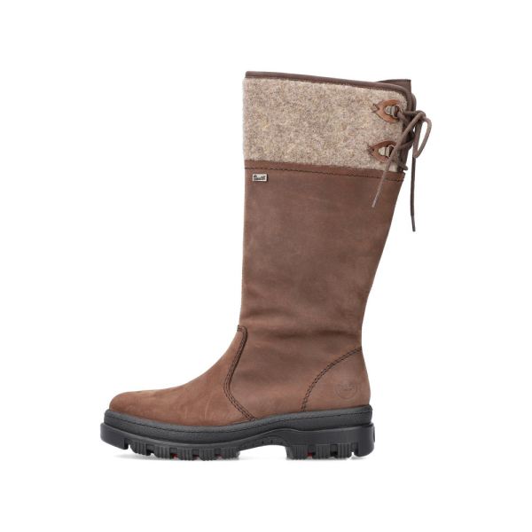 Rieker Suede leather Women's Tall Boots| X8263 Tall BootsFlip Grip - Brown | Free Delivery