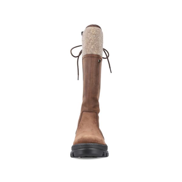 Rieker Suede leather Women's Tall Boots| X8263 Tall BootsFlip Grip - Brown | Free Delivery