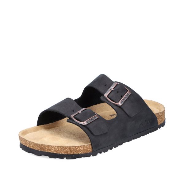 Rieker Men's sandals | Style 22190 Casual Mule - Black | Free Delivery
