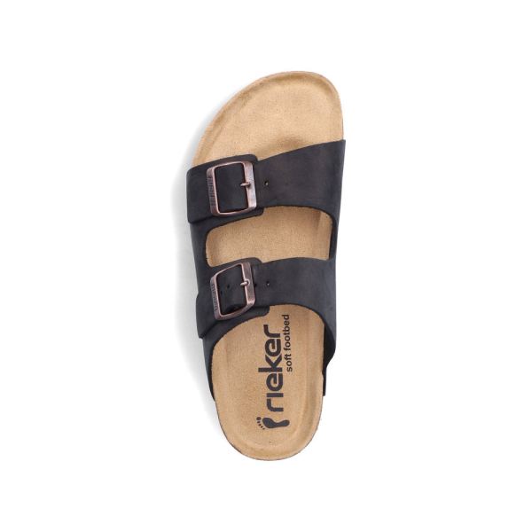 Rieker Men's sandals | Style 22190 Casual Mule - Black | Free Delivery