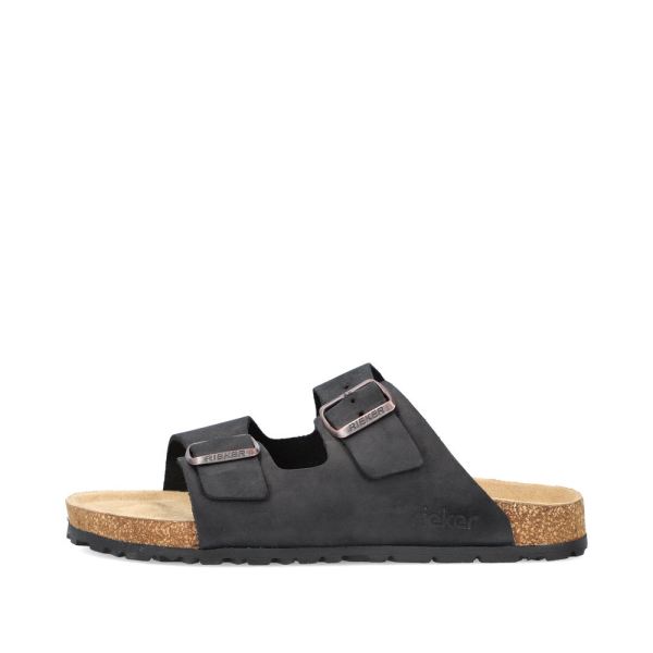 Rieker Men's sandals | Style 22190 Casual Mule - Black | Free Delivery