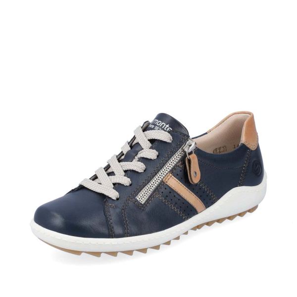 Remonte Women's shoes | Style R1432 Casual Lace-up with zip - Yellow Combination | Free Delivery