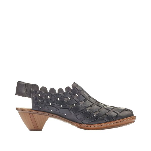 Rieker Women's shoes | Style 46778 Dress Sling-back - Black | Free Delivery