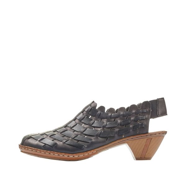 Rieker Women's shoes | Style 46778 Dress Sling-back - Black | Free Delivery