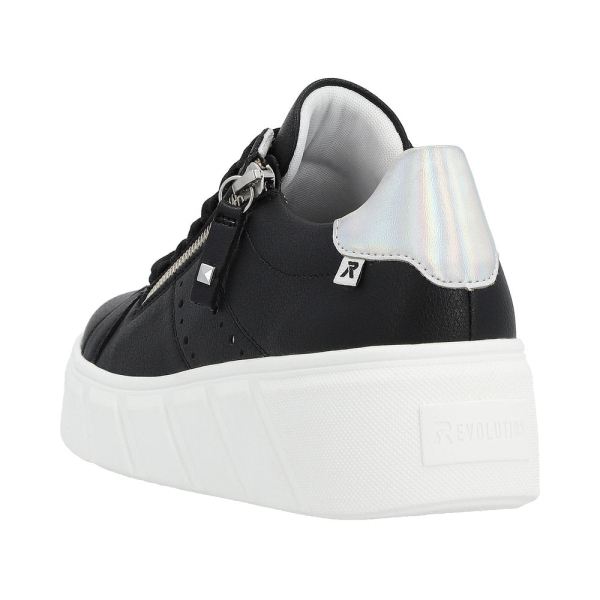 Rieker EVOLUTION Women's shoes | Style W0505 Athletic Lace-up with zip - Black | Free Delivery