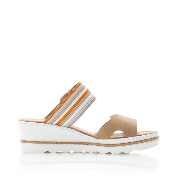 Rieker Women's sandals | Style 67490 Casual Mule - Beige | Free Delivery