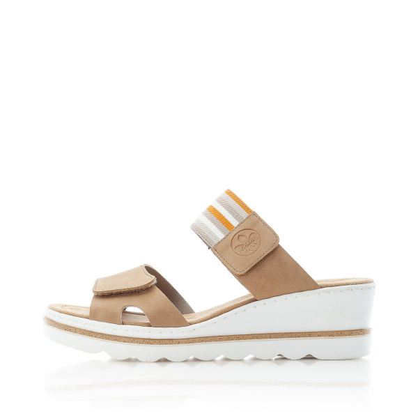 Rieker Women's sandals | Style 67490 Casual Mule - Beige | Free Delivery