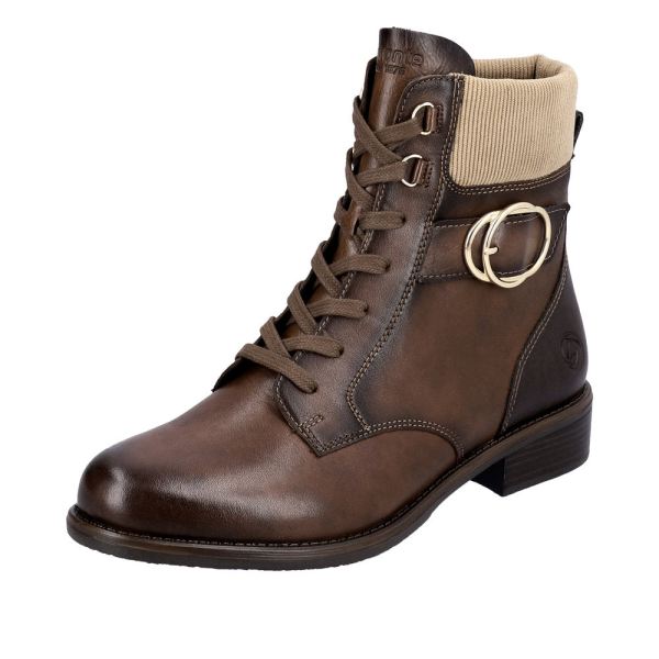 Remonte Leather Women's mid height boots| D0F76 Mid-height Boots - Brown Combination | Free Delivery