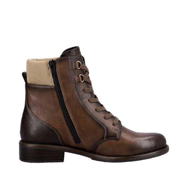 Remonte Leather Women's mid height boots| D0F76 Mid-height Boots - Brown Combination | Free Delivery