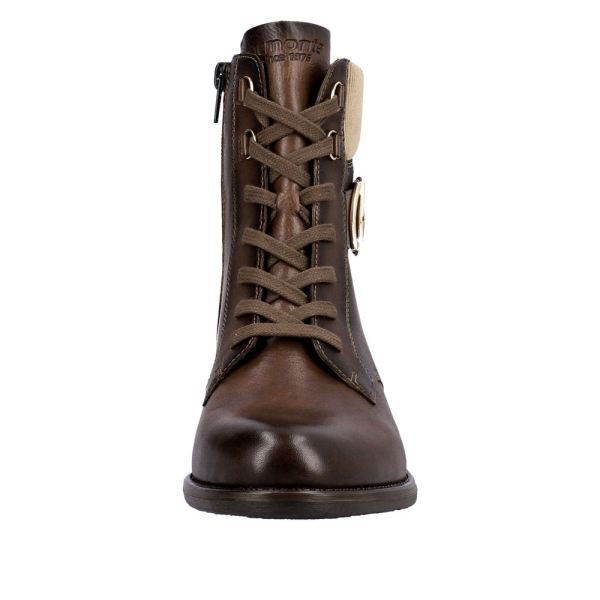 Remonte Leather Women's mid height boots| D0F76 Mid-height Boots - Brown Combination | Free Delivery