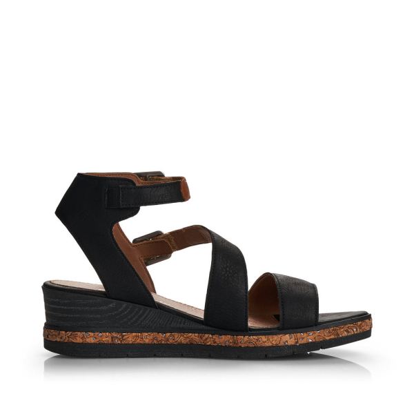 Remonte Women's sandals | Style D3052 Casual Sandal - Black Combination | Free Delivery
