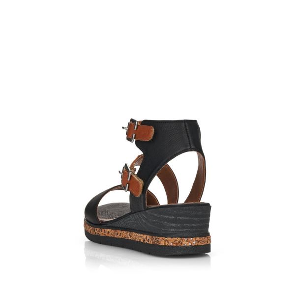 Remonte Women's sandals | Style D3052 Casual Sandal - Black Combination | Free Delivery
