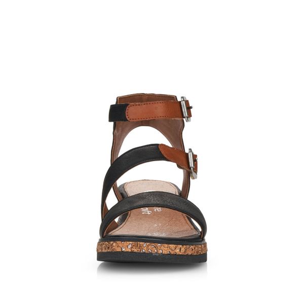 Remonte Women's sandals | Style D3052 Casual Sandal - Black Combination | Free Delivery