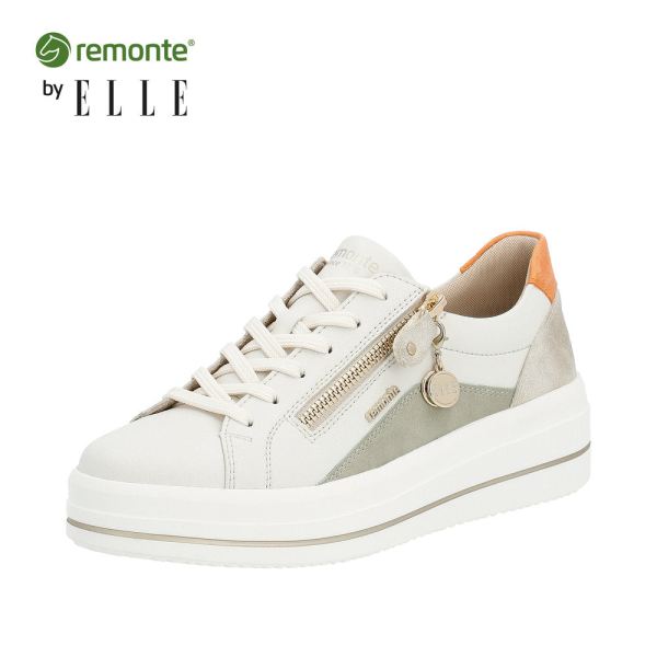 Remonte Women's shoes | Style D1C01 Athletic Lace-up with zip - White Combination | Free Delivery
