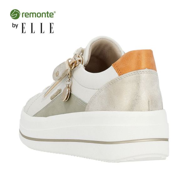 Remonte Women's shoes | Style D1C01 Athletic Lace-up with zip - White Combination | Free Delivery