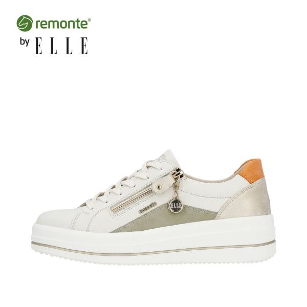 Remonte Women's shoes | Style D1C01 Athletic Lace-up with zip - White Combination | Free Delivery