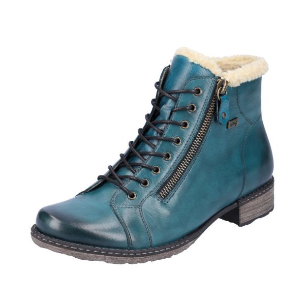 Remonte Leather Women's Mid Height Boots| D4372-01 Mid-height Boots - Blue Combination | Free Delivery