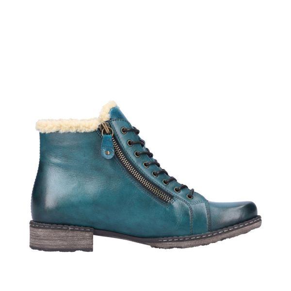 Remonte Leather Women's Mid Height Boots| D4372-01 Mid-height Boots - Blue Combination | Free Delivery