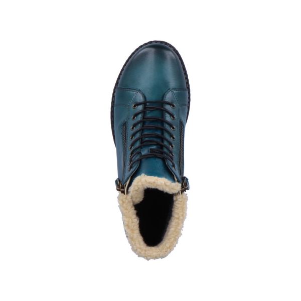 Remonte Leather Women's Mid Height Boots| D4372-01 Mid-height Boots - Blue Combination | Free Delivery