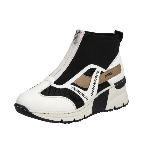 Rieker Women's shoes | Style N6360 Athletic Zipper - White Combination | Free Delivery